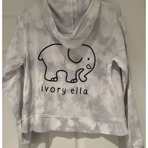 Ivory Ella Tie Dye Hooded Lightweight Sweatshirt - Small
